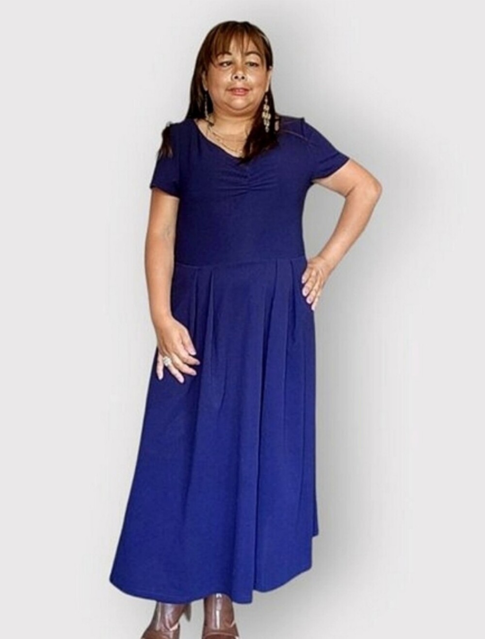 SHEIN WOMENS SIZE LARGE NAVY BLUE MAXI DRESS